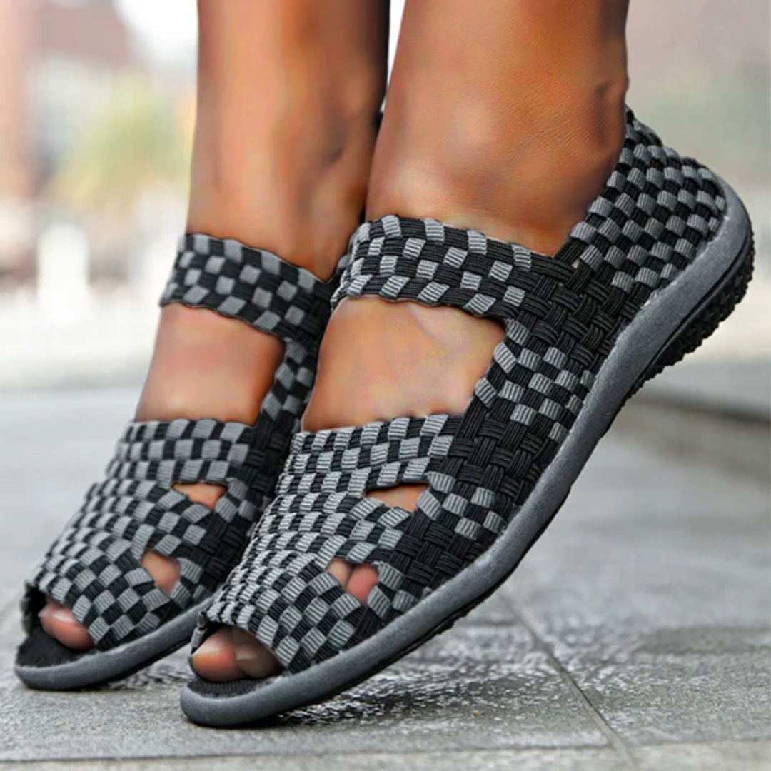 sandalias casual ergonómicas con tira elástica para mujer