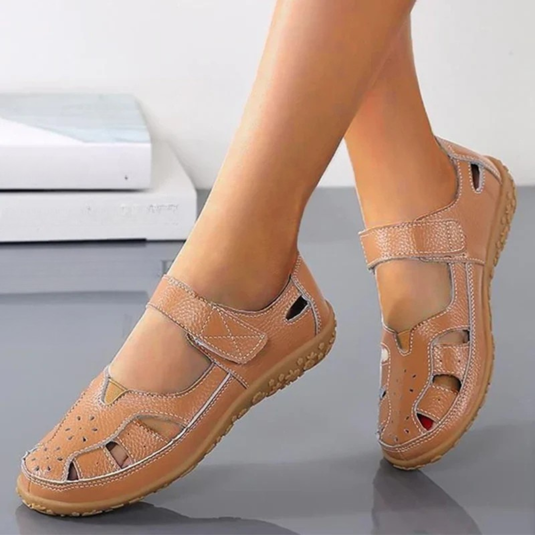 Sandalias Ligeras y Transpirables en Cuero para Mujer