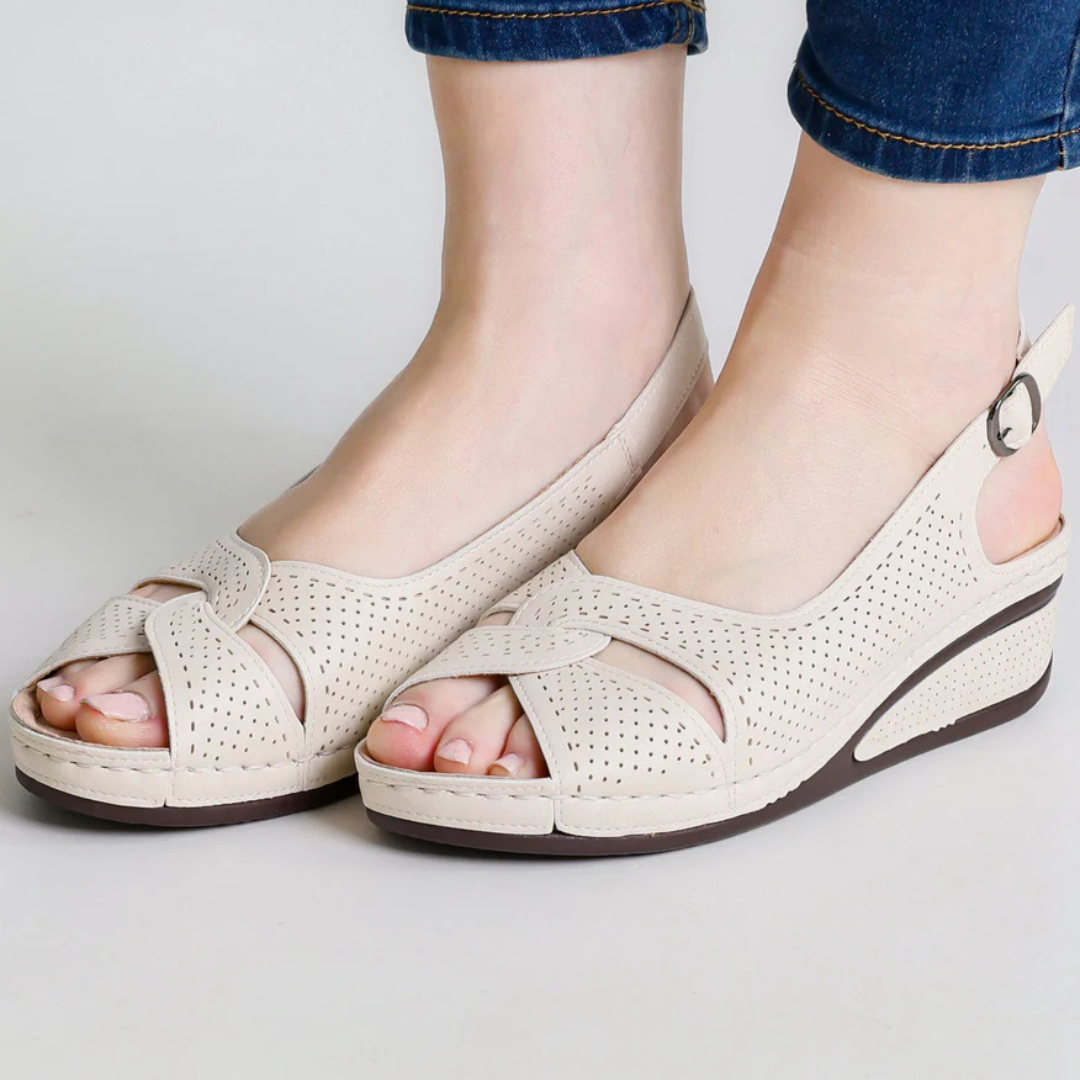 Sandalias Ligeras en Cuero con Suela Ergonómica para Mujer