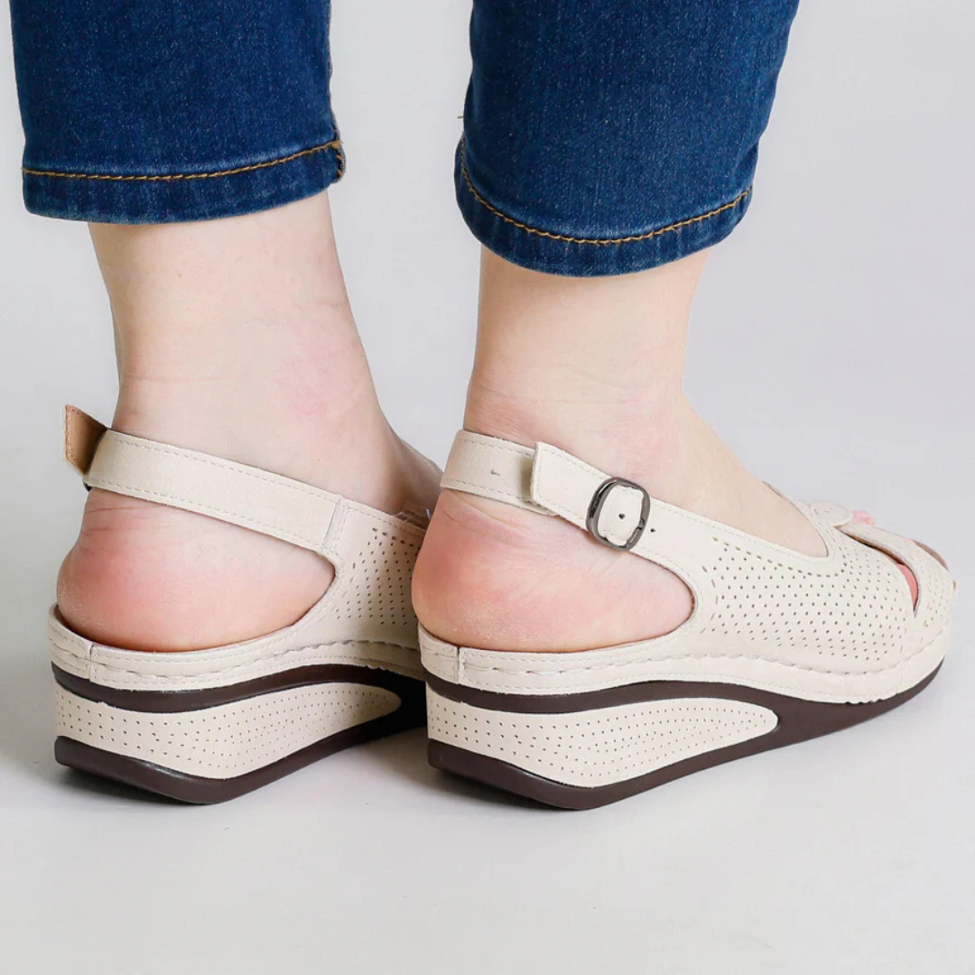 Sandalias Ligeras en Cuero con Suela Ergonómica para Mujer
