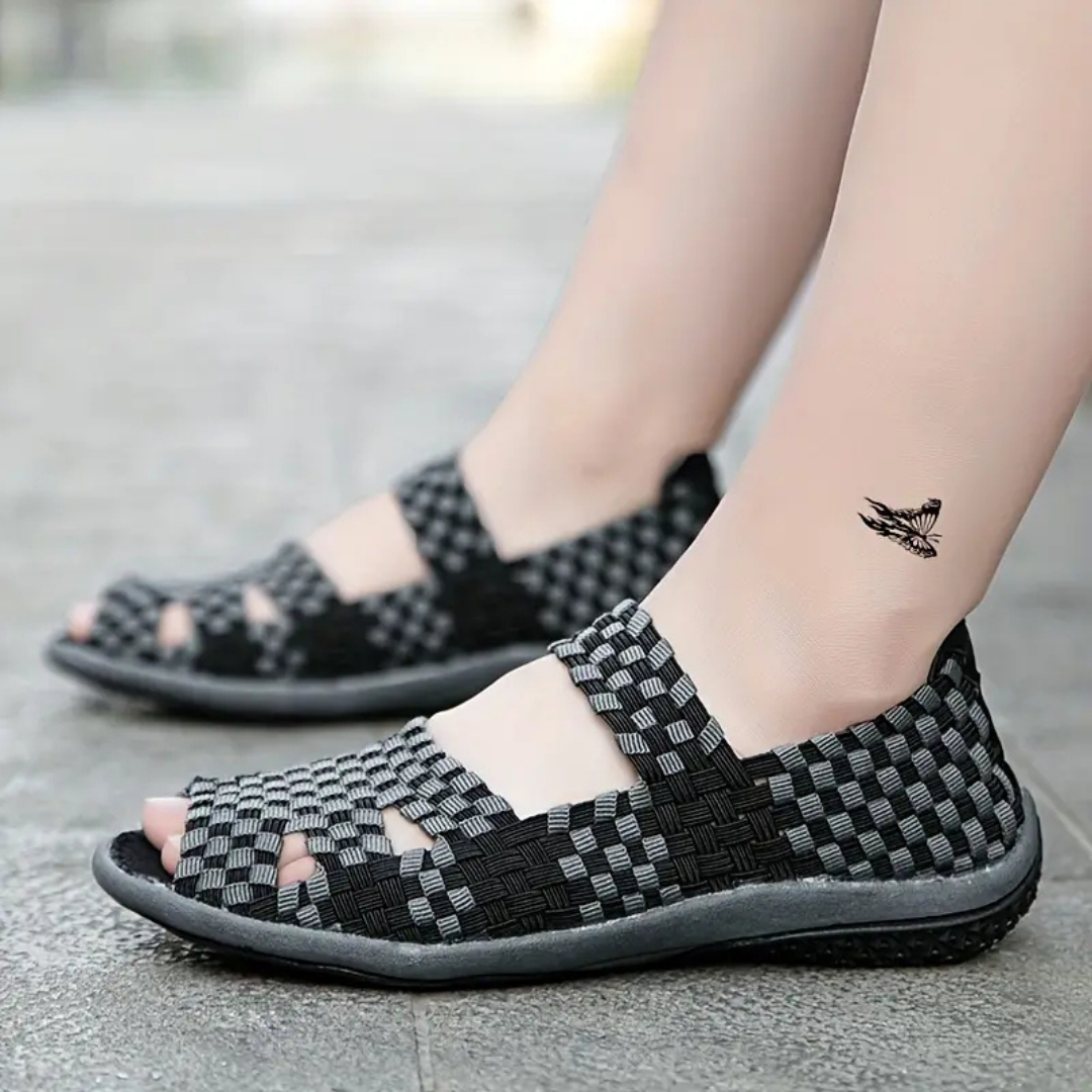 sandalias casual ergonómicas con tira elástica para mujer
