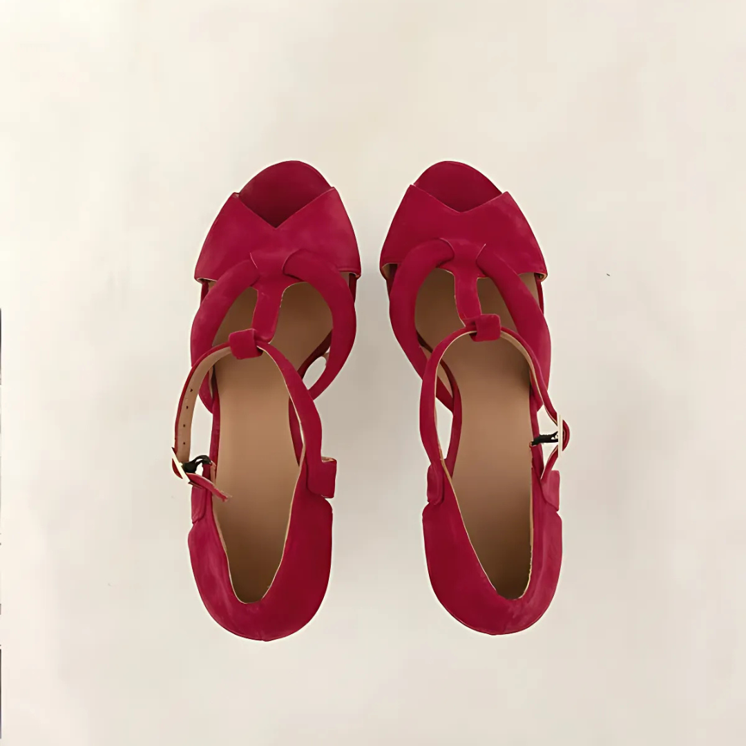 Sandalias de Tacón Alto Elegantes con cierre de hebilla