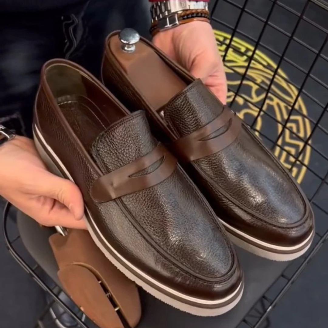 Zapatos Casual de Cuero Clásicos Retro Finos para Hombre