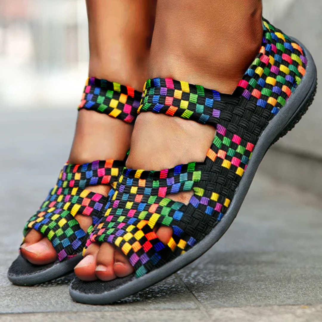 sandalias casual ergonómicas con tira elástica para mujer