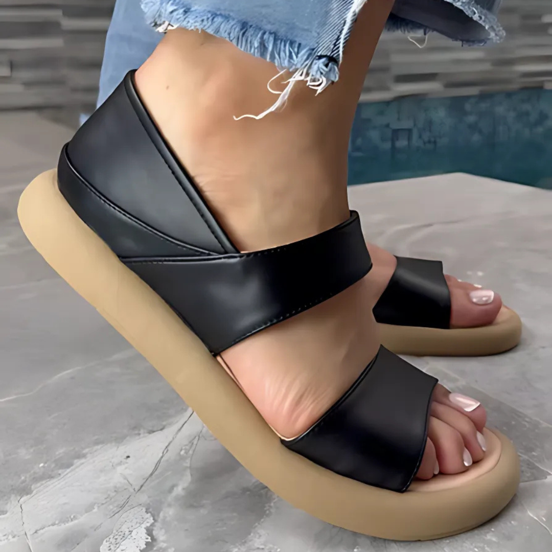 Sandalias de Cuero con Suela Ergonómica para Mujer