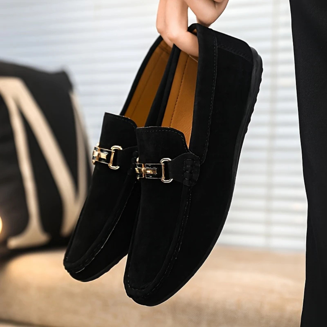 Mocasines Elegantes para Hombre con Hebilla Decorativa