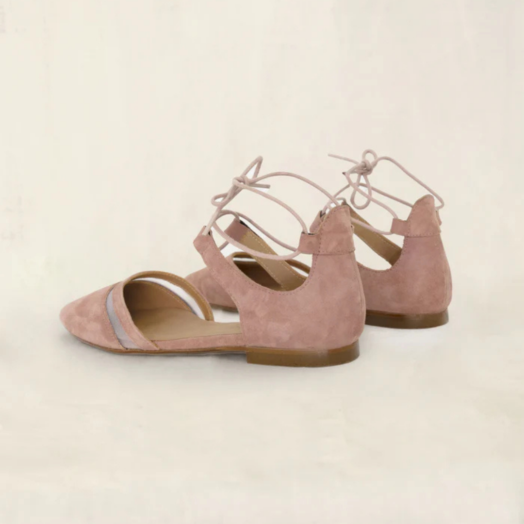 Sandalia Casual en Gamuza Rosa para Mujer