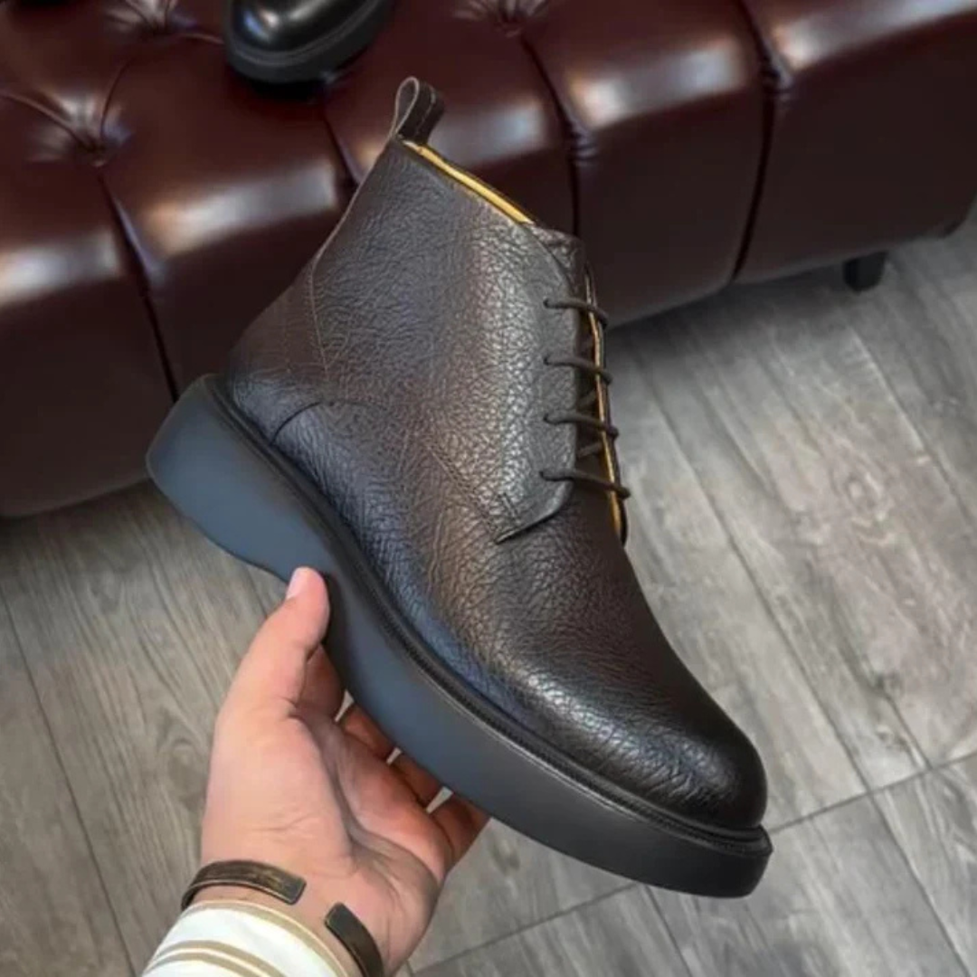 Botas de Cuero de Textura Rugosa para Hombre