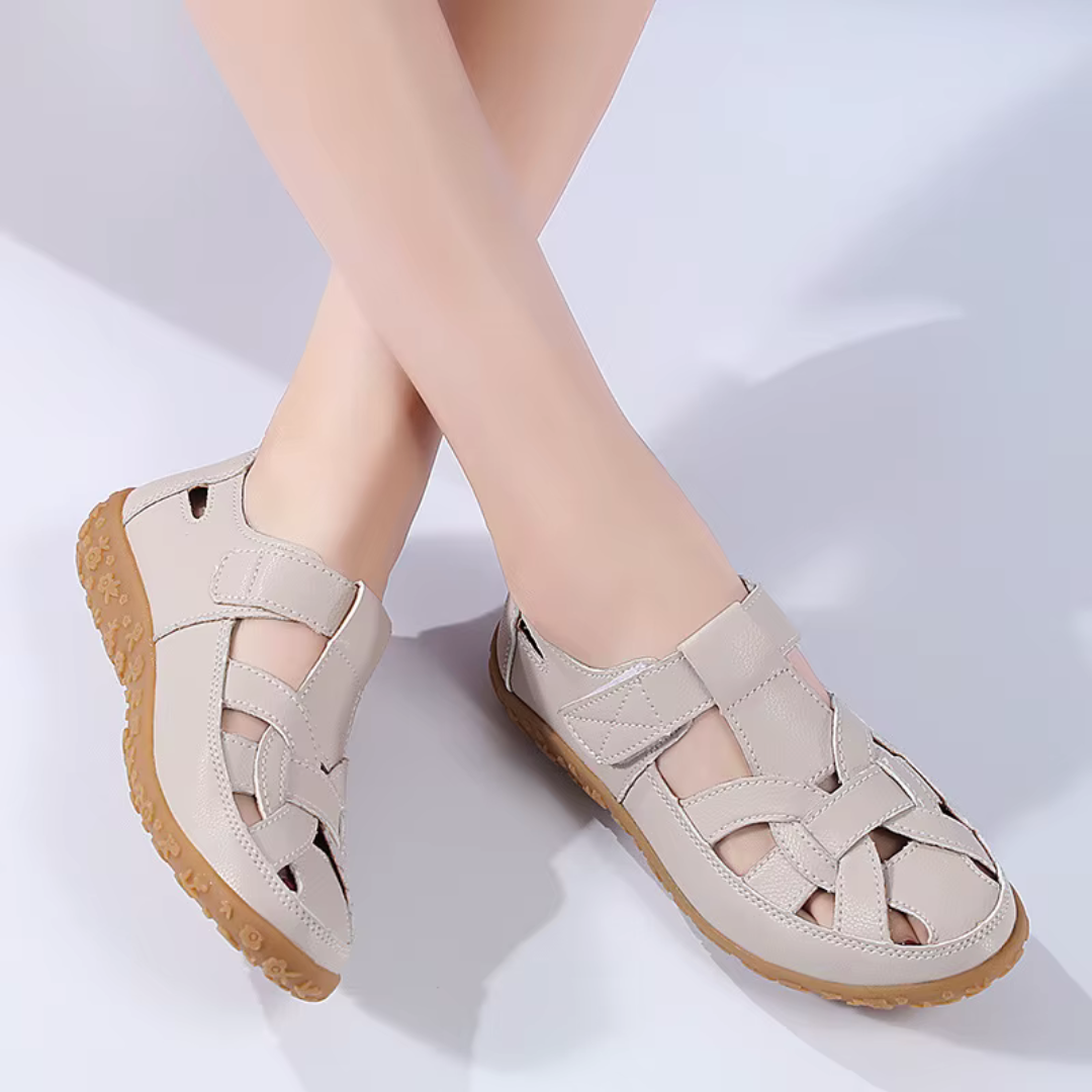 Sandalias ortopédicas de cuero transpirable para mujer®