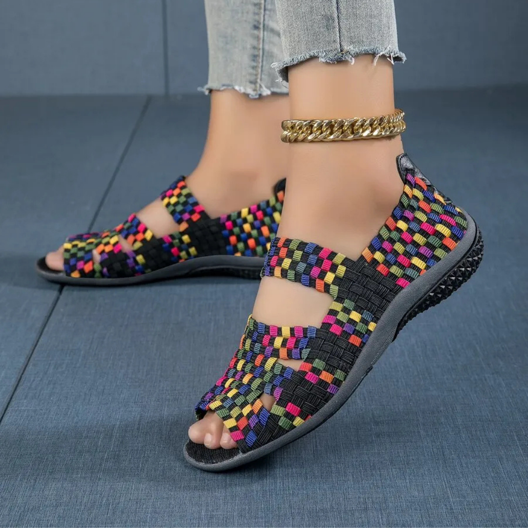 sandalias casual ergonómicas con tira elástica para mujer