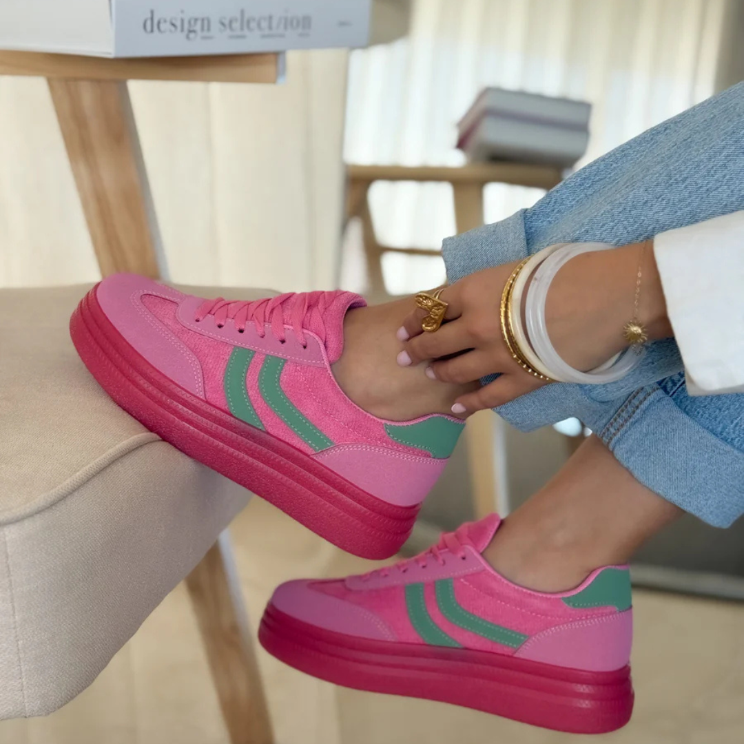 Zapatillas de suelas ergonómicas con cordones para mujer