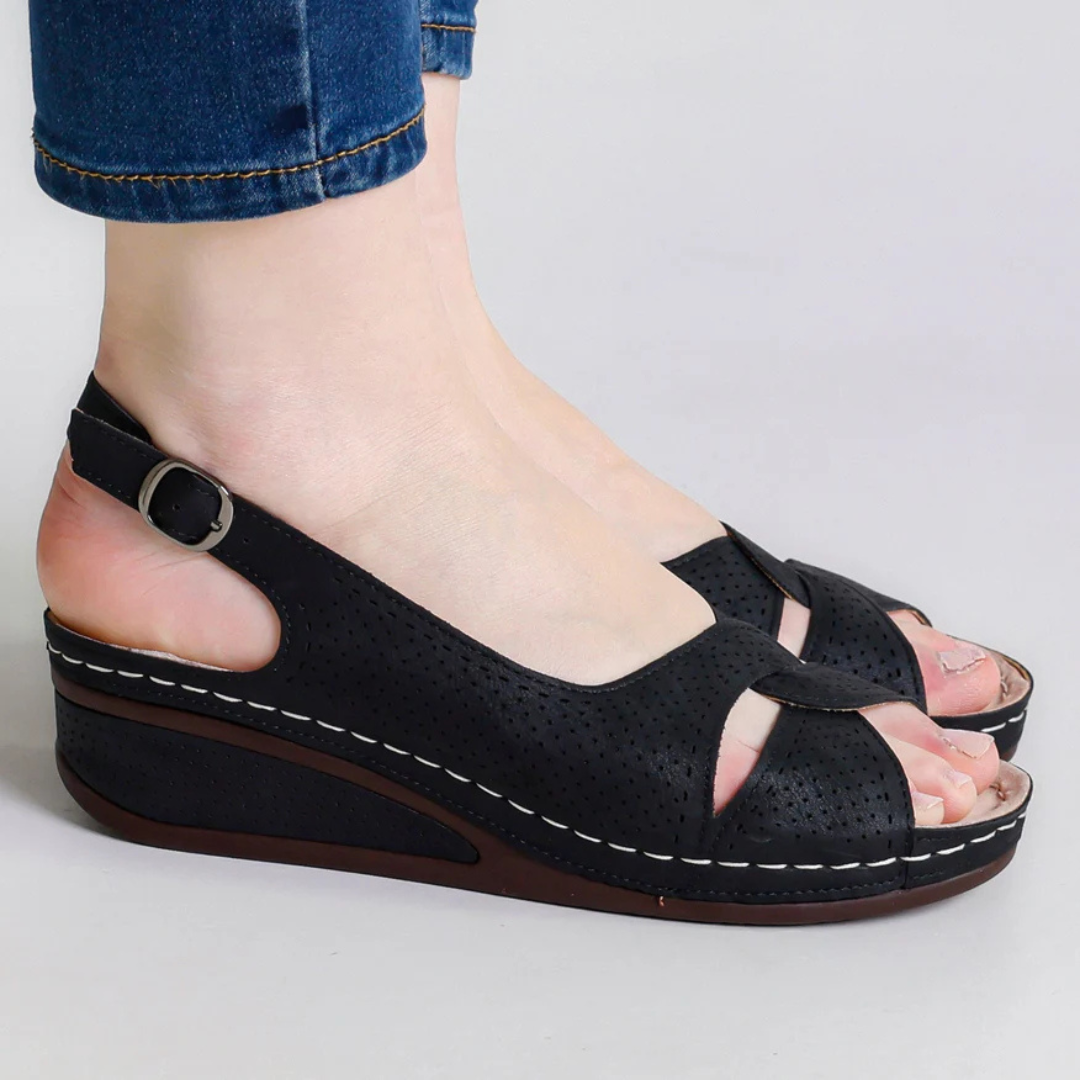 Sandalias Ligeras en Cuero con Suela Ergonómica para Mujer