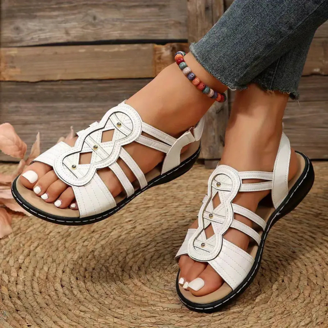 Sandalias en Cuero con suelas ergonómicas para Mujer