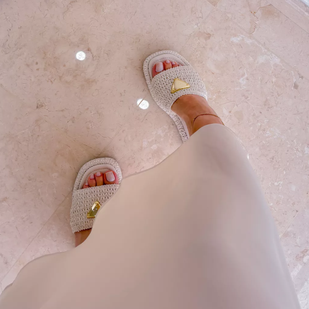 Sandalias de plataforma en crochet para mujer
