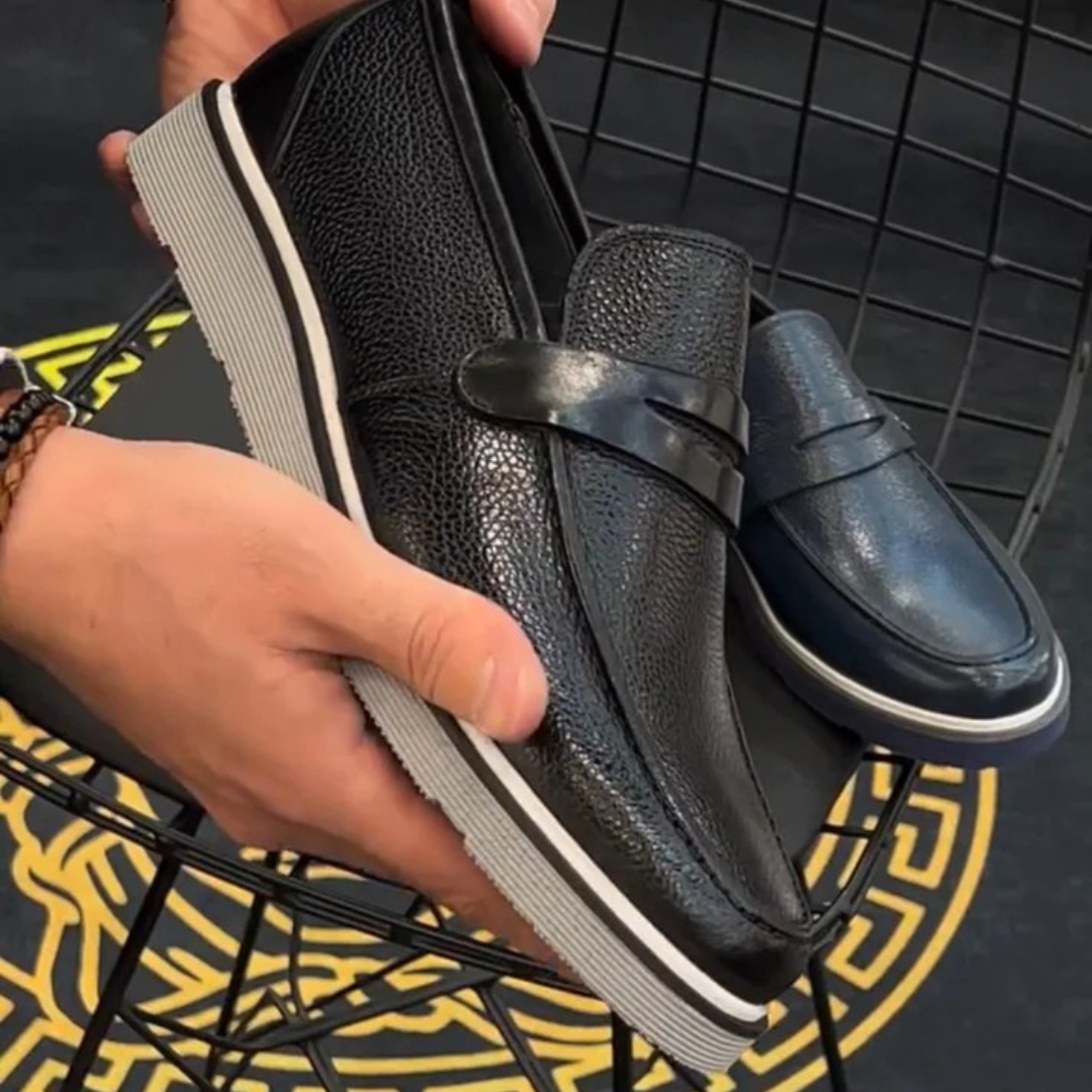 Zapatos Casual de Cuero Clásicos Retro Finos para Hombre
