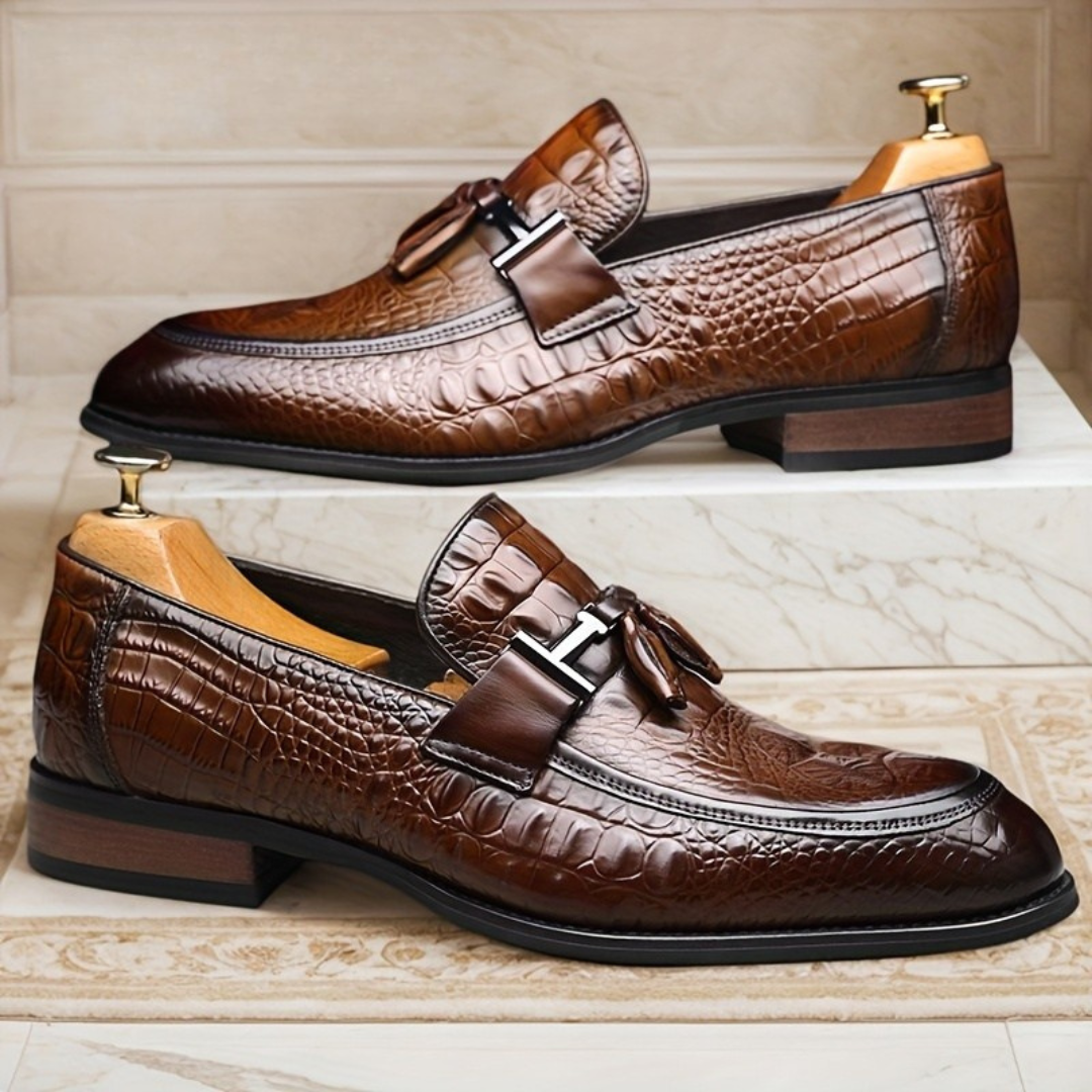 Mocasines Ergonómicos de cuero con diseño texturizado para hombre