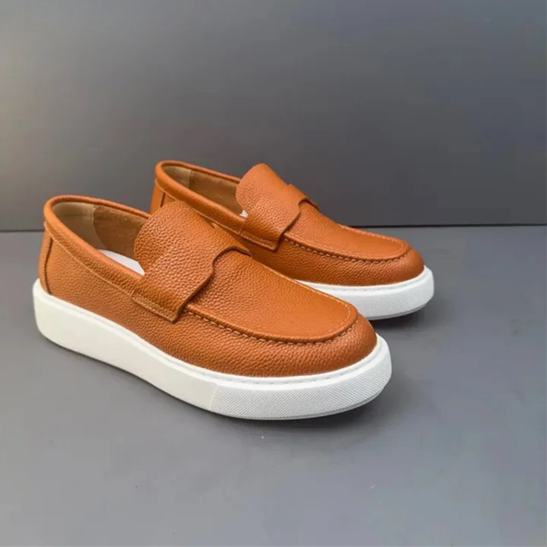 Mocasines informales ergonómicos de piel para hombre