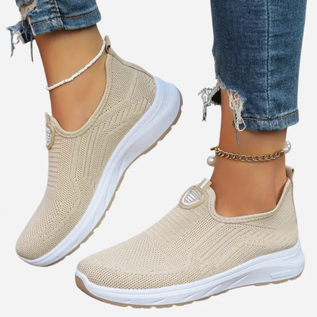 Zapatos de malla transpirables sin cordones para mujer