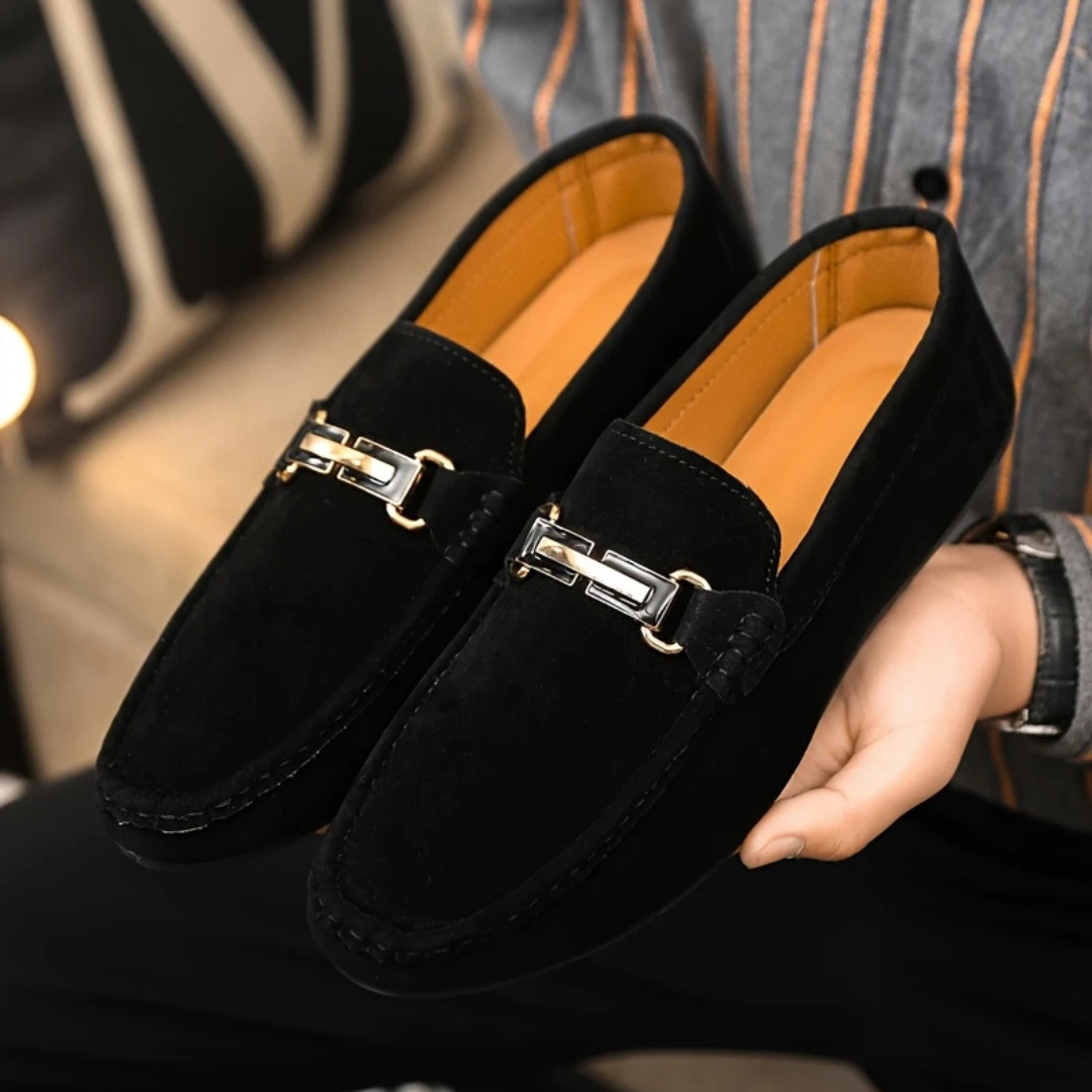 Mocasines Elegantes para Hombre con Hebilla Decorativa