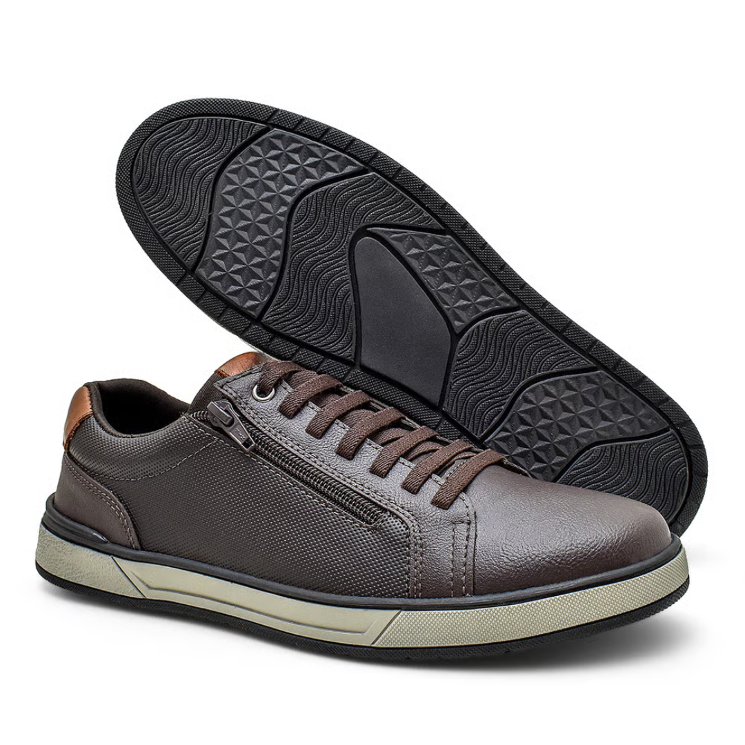 Zapatos con Textura Combinada y Detalle de Cremallera Lateral