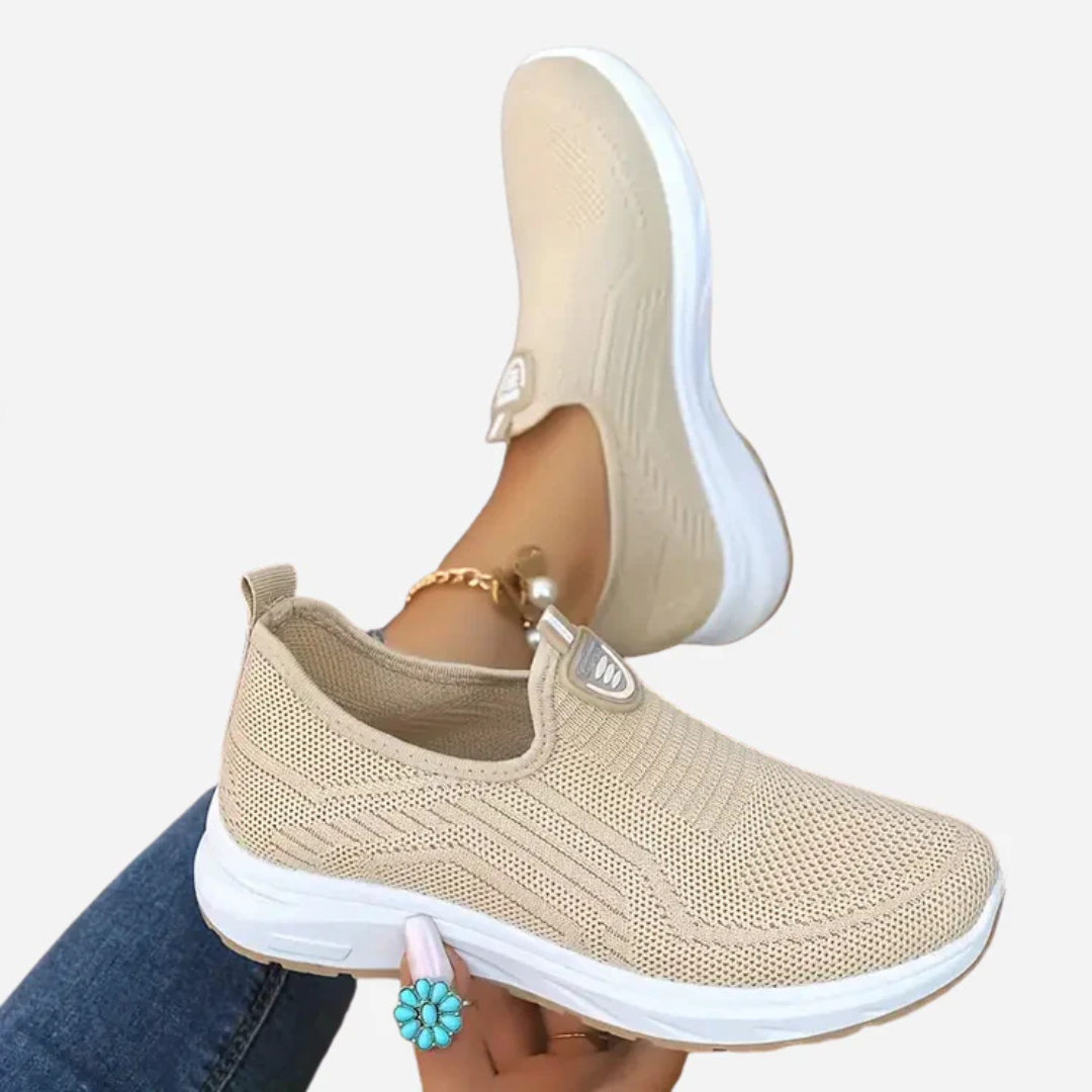 Zapatos de malla transpirables sin cordones para mujer