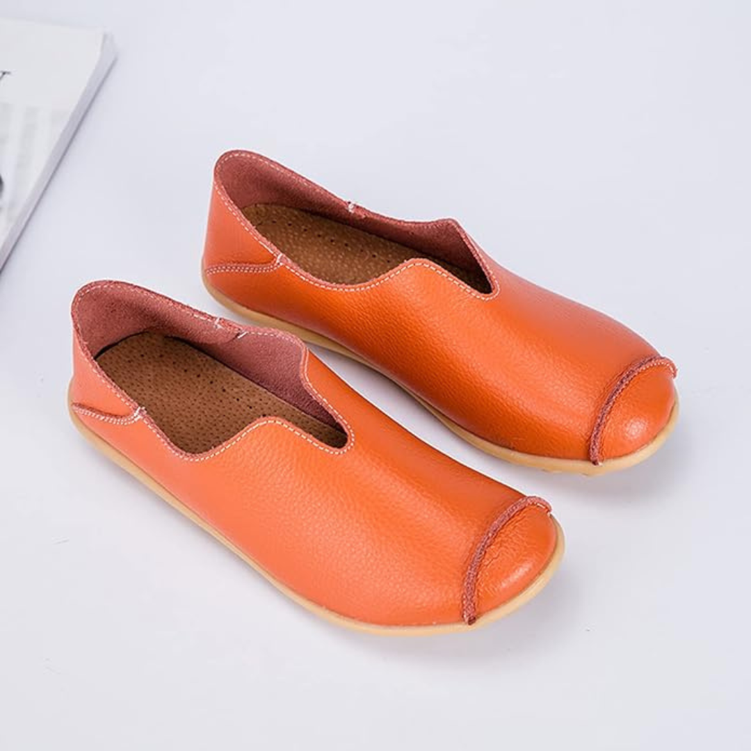 Zapatillas Ortopédicas de Cuero sin Cordones para Mujer