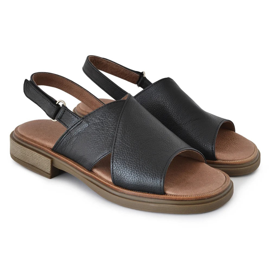 Sandalias de cuero en dos tonos®