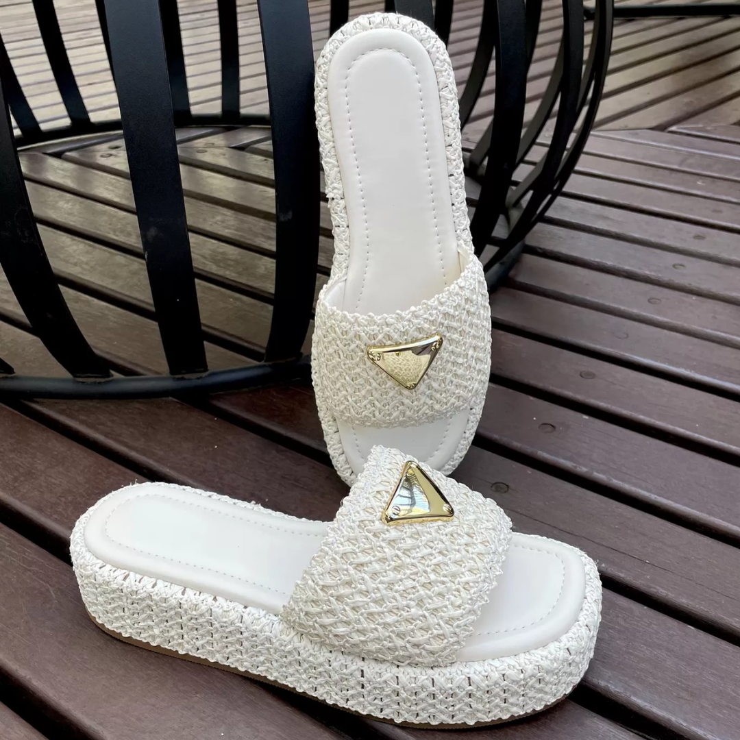 Sandalias de plataforma en crochet para mujer