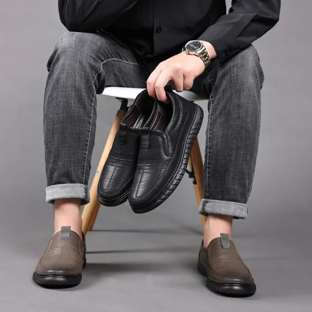 Mocasines de Piel Auténtica para Hombre con Diseño Clásico y Suela Antideslizante®