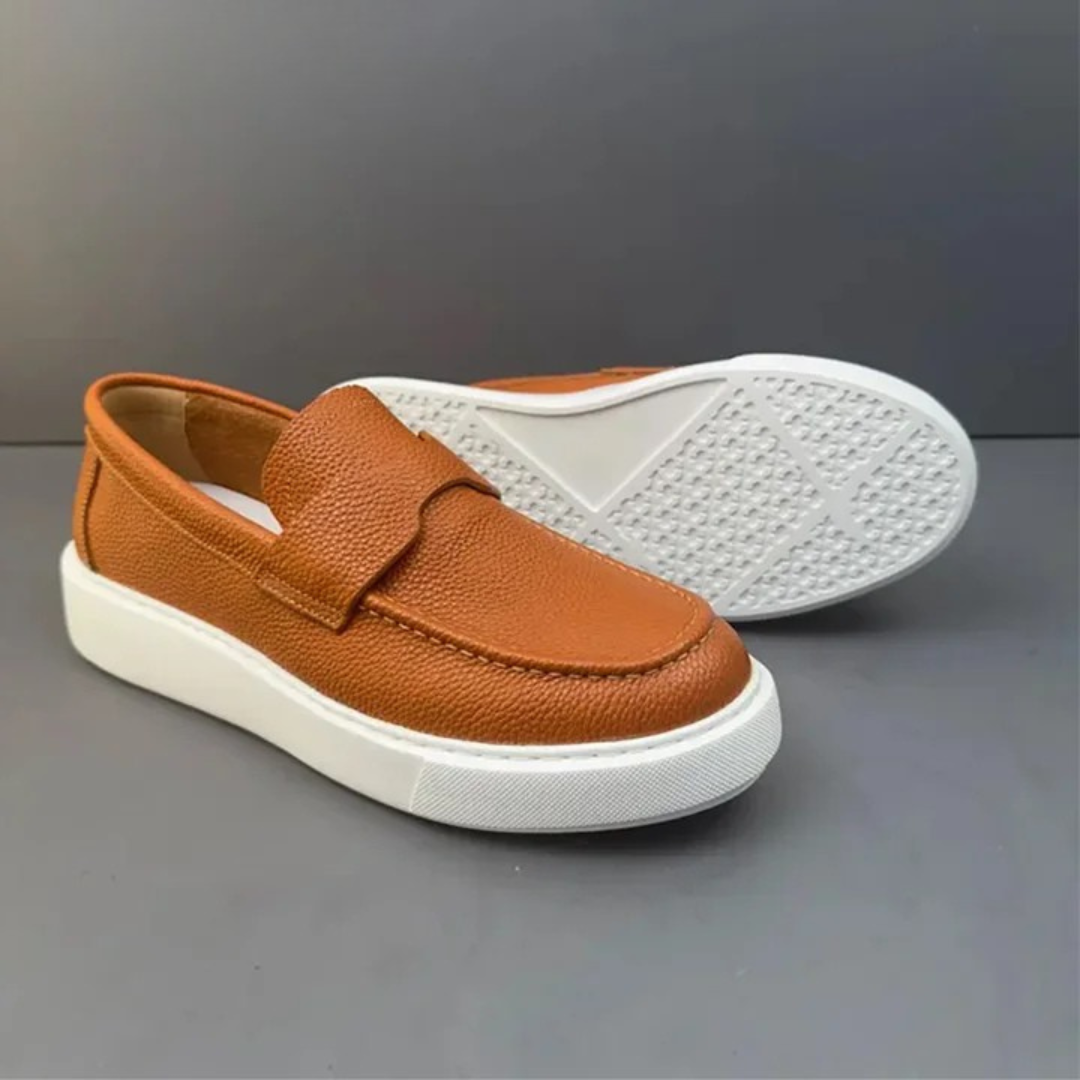 Mocasines informales ergonómicos de piel para hombre