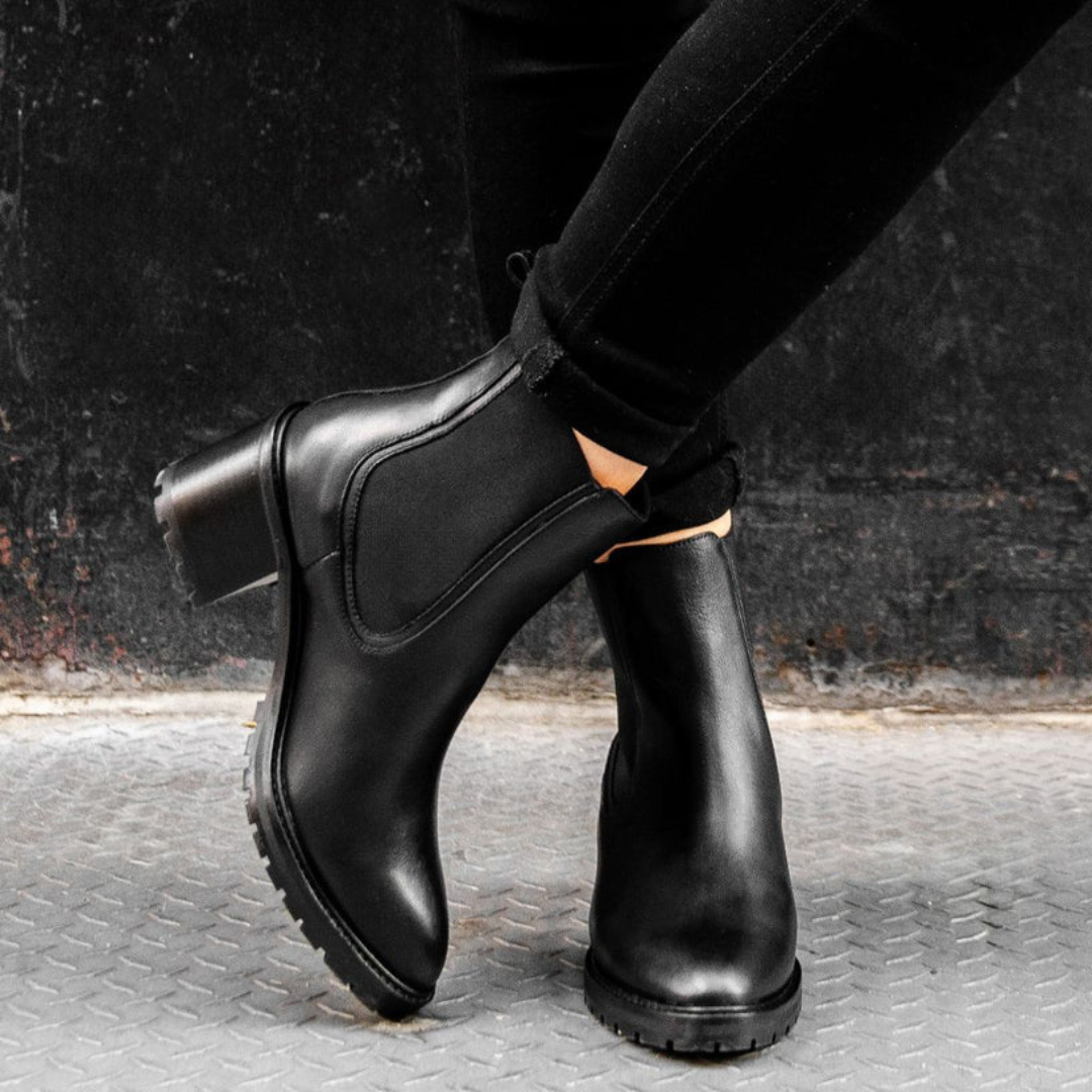 Botas de Cuero con Tacón para Mujer