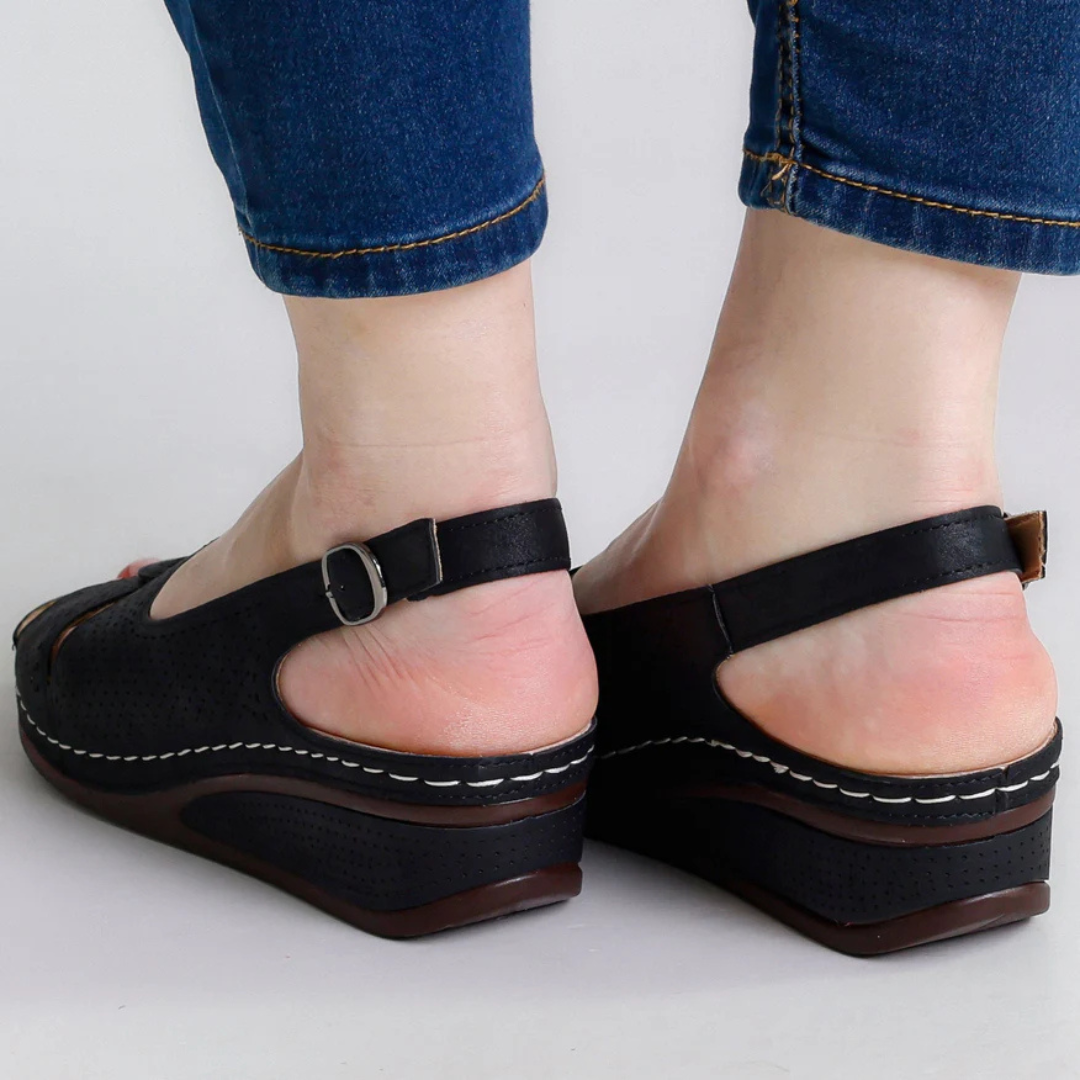 Sandalias Ligeras en Cuero con Suela Ergonómica para Mujer