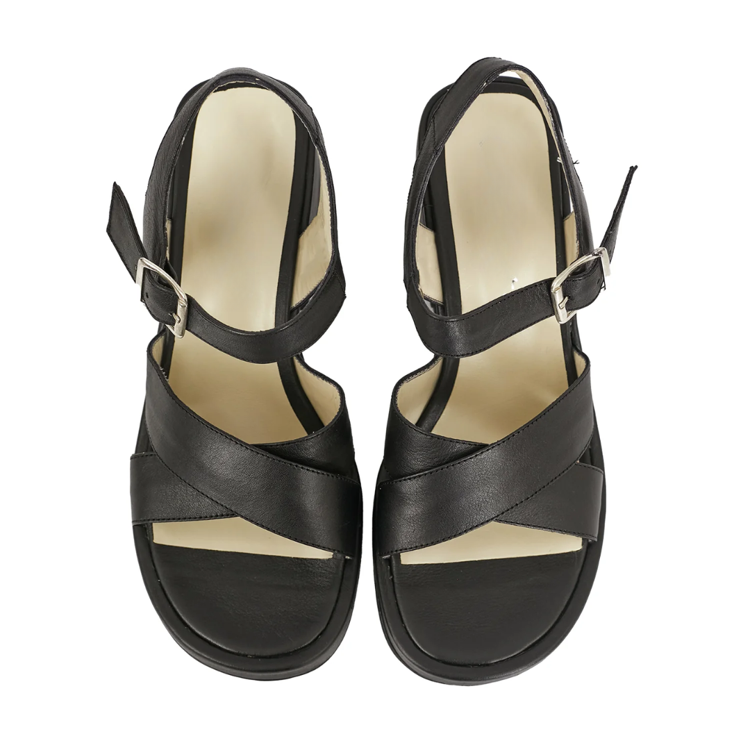 Sandalias de Cuero con Tacón