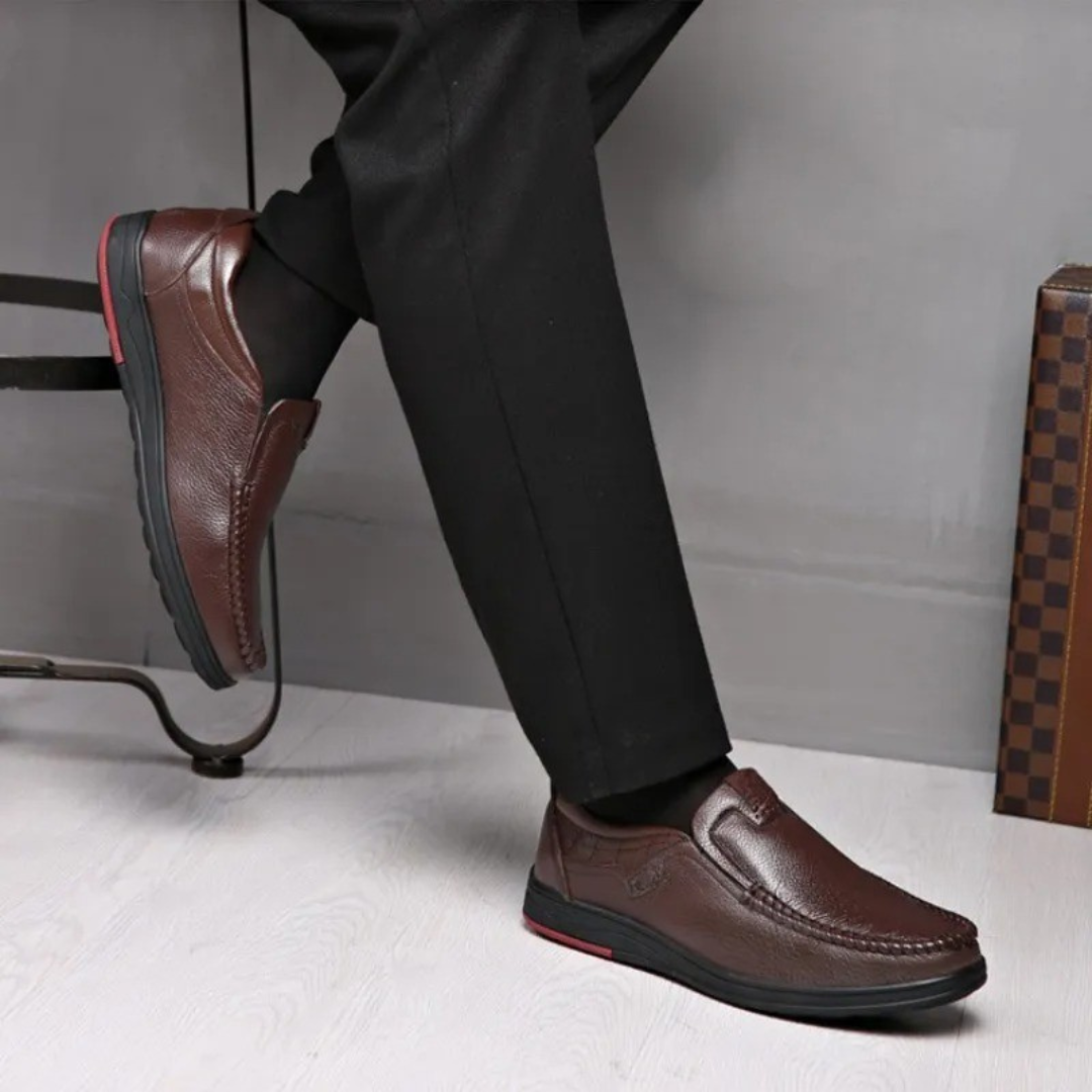 Zapato casual de cuero con suelas ortopédicas para hombre