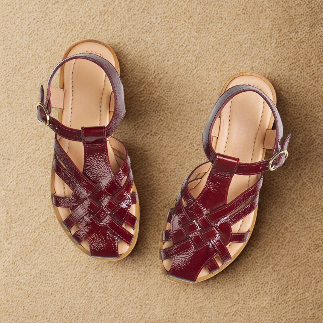 Sandalias de tacón bajo con suela ortopédica para mujer