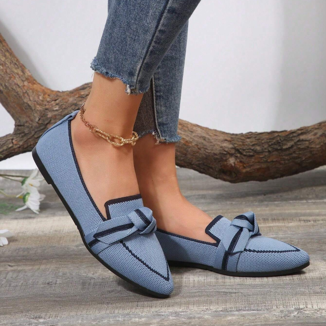 Sapatillas planas con lazo para mujer