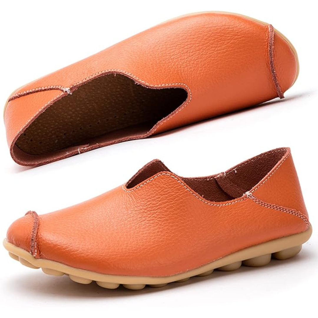 Zapatillas Ortopédicas de Cuero sin Cordones para Mujer