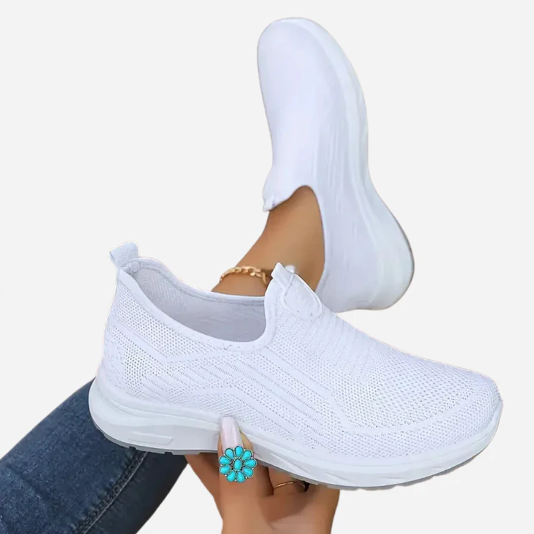 Zapatos de malla transpirables sin cordones para mujer