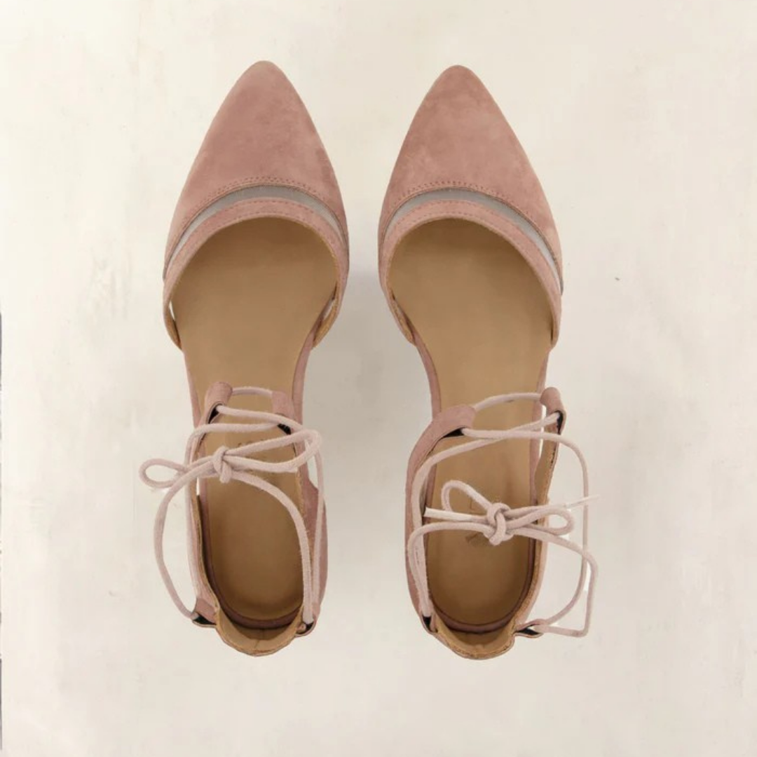 Sandalia Casual en Gamuza Rosa para Mujer