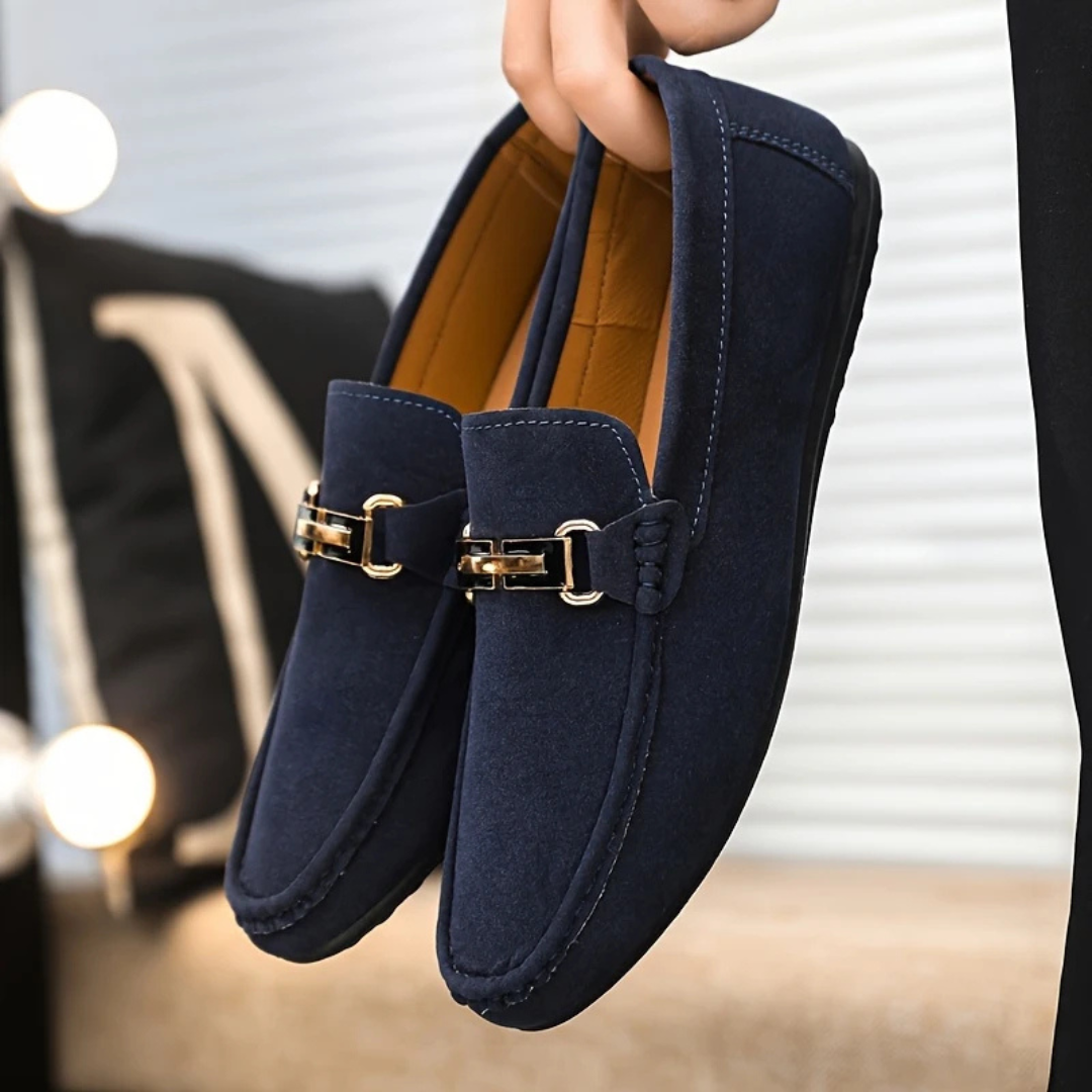 Mocasines Elegantes para Hombre con Hebilla Decorativa