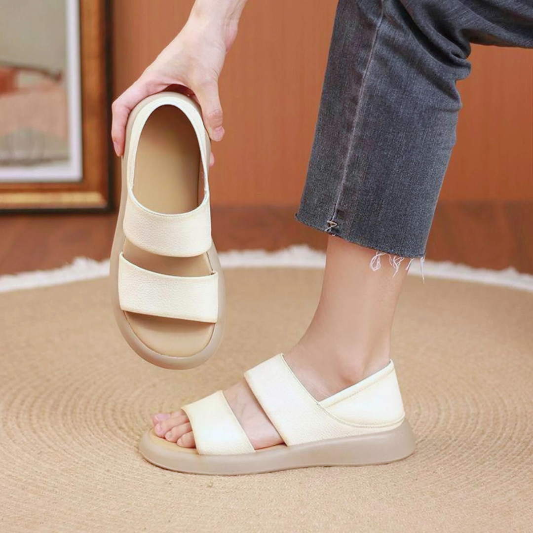 Sandalias de Cuero con Suela Ergonómica para Mujer