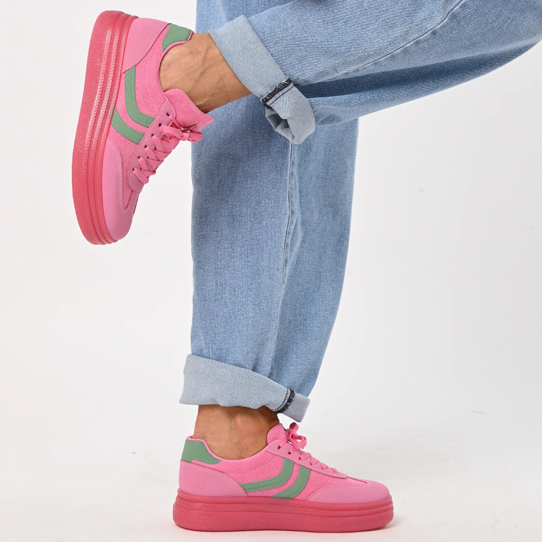 Zapatillas de suelas ergonómicas con cordones para mujer