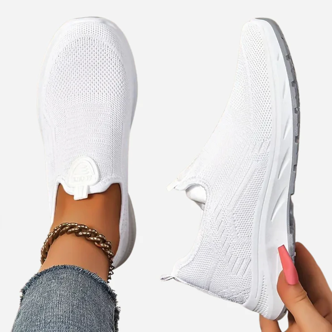 Zapatos de malla transpirables sin cordones para mujer