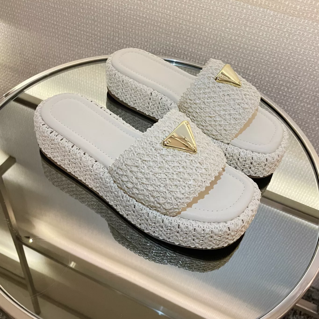Sandalias de plataforma en crochet para mujer