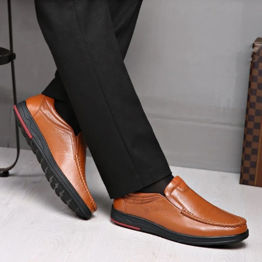 Zapato casual de cuero con suelas ortopédicas para hombre