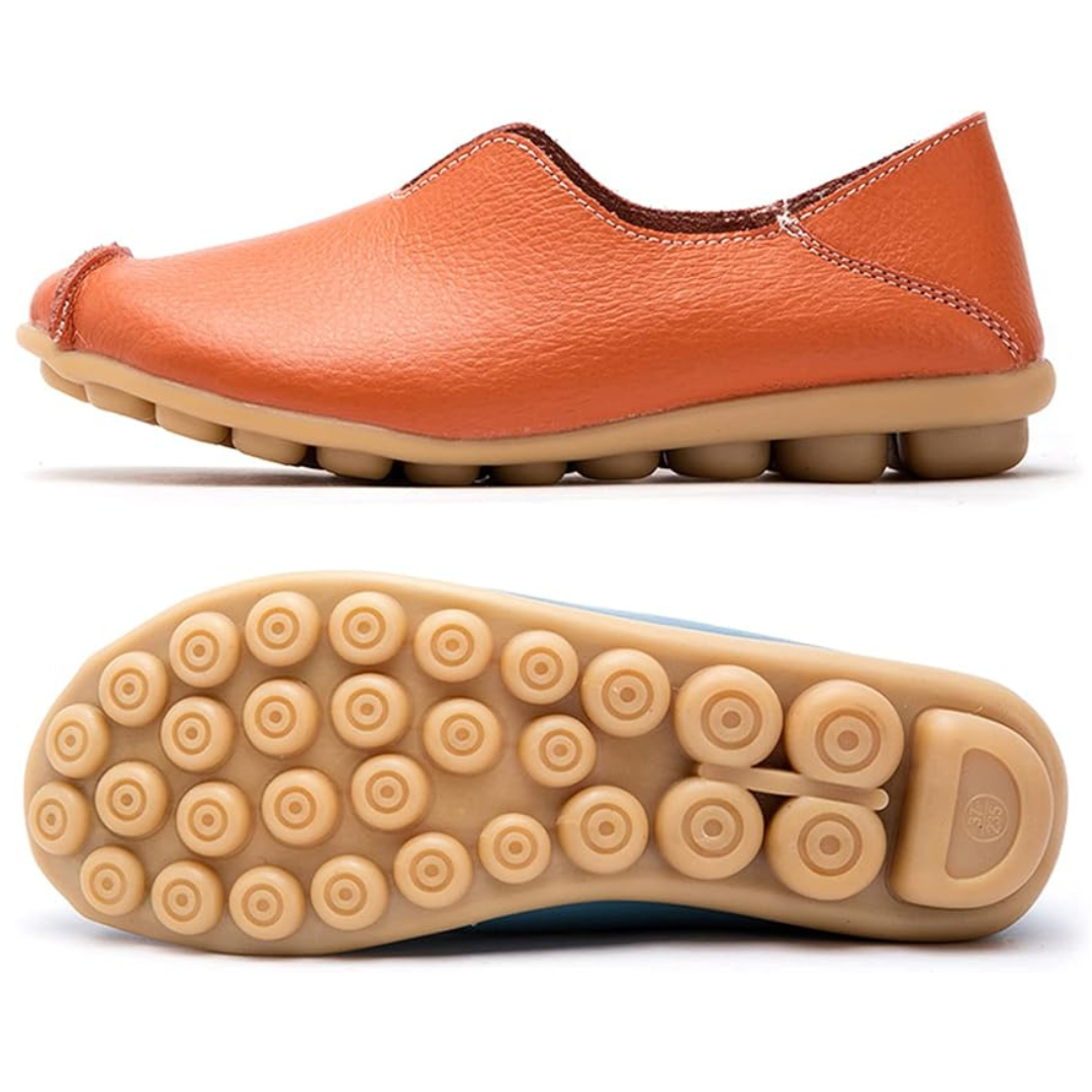 Zapatillas Ortopédicas de Cuero sin Cordones para Mujer