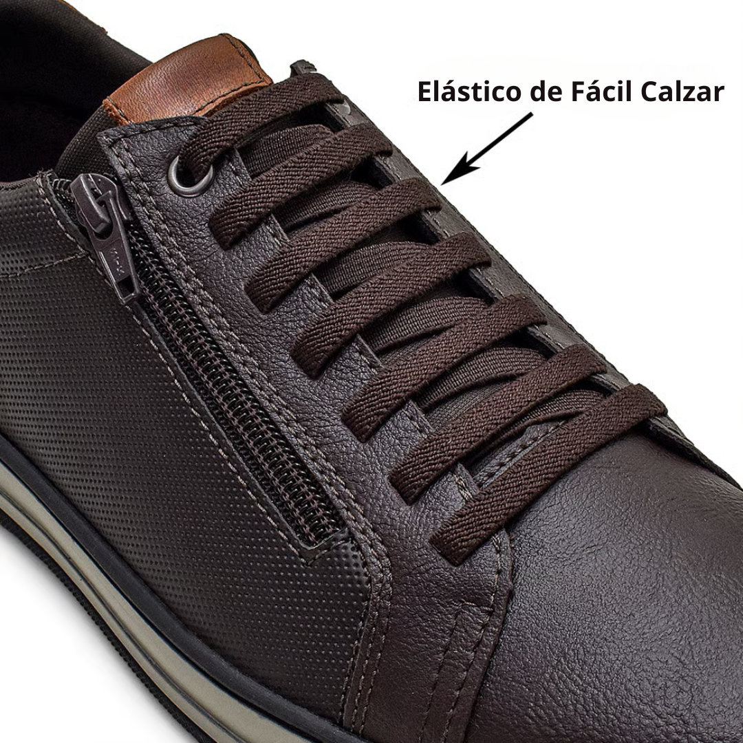 Zapatos con Textura Combinada y Detalle de Cremallera Lateral