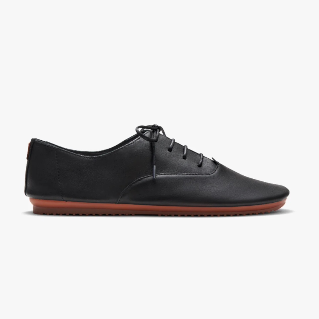Zapatos de cuero con suela baja para mujer