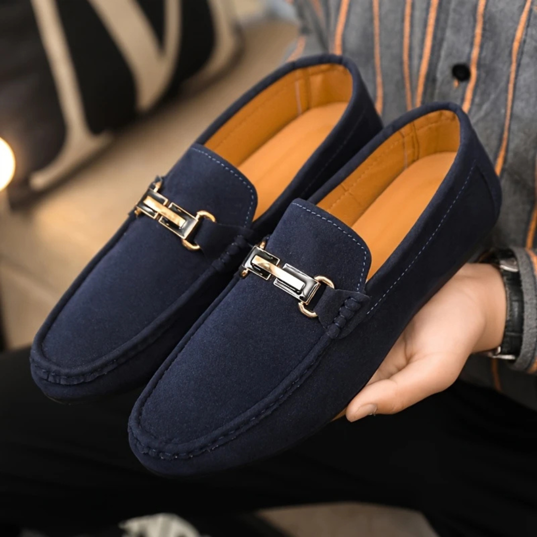 Mocasines Elegantes para Hombre con Hebilla Decorativa