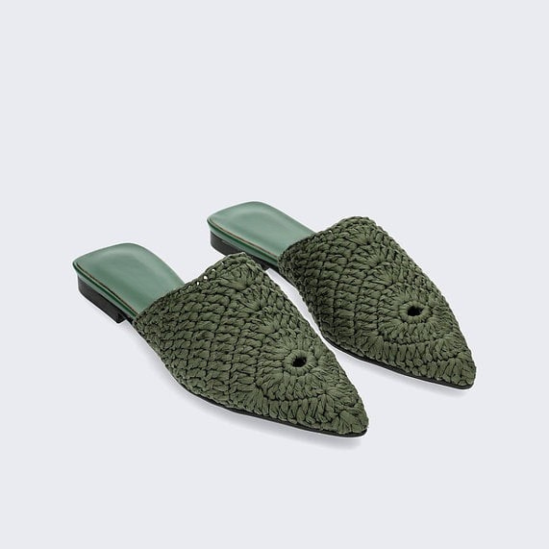Sandalias planas de ganchillo estilo boho